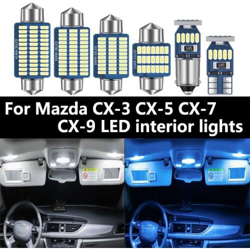 100% Canbus For Mazda CX-3 CX-5 CX-7 CX-9 CX3 CX5 CX7 CX9 Vehicle LED Interior Dome Map Light License Plate Light Accessories