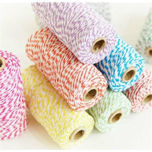 110Yards/roll DIY Cotton Bakers Twine Stripe Line For Wedding Birthday Party Favors Decoration Gift Craft Package Supplies