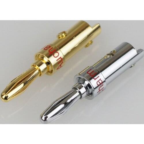 2pcs hifi fever grade copper plated real gold banana speaker cable speaker cable banana plug
