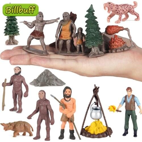 2021 Simulation Prehistoric Human Life Scene Aciton Models ABS Wild Animals Figures Cognitive Educational toys for Children Gift