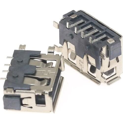 6/12/24 pcsType A USB Female Socket 4Pin SMT 4 Feet 180 Degree Crimping Charge Plug Jack Connector Wire Adapeter