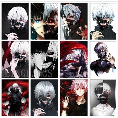 5D DIY Diamond Painting Tokyo Ghoul Kinkiken Anime Poster Japan Cartoon Diamond Mosaic Embroidery Cross Stitch Home Decor Gift