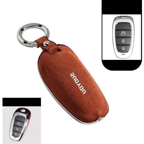 Car Sued Leather key Case key Cover for Hyundai Sonata Tucson Solaris i30 Grand Stare 2019 2020 2021 MPV Remote keyless