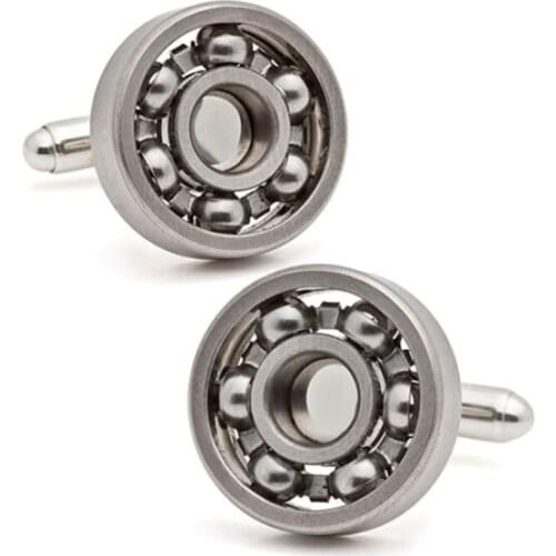 Free Shipping Ball Bearing Cufflinks Functional Rotatable Diversity of Mechanic Vintage Metal Color Cuff Links