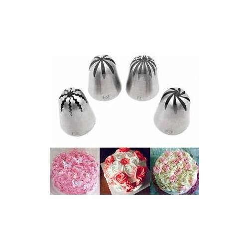Large Cake Cream Nozzles Icing Piping Nozzles Stainless Steel Cupcake Russian Pastry Cream Tips Bakeware Pastry Tools