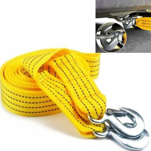 4M Heavy Duty 5 Ton Car Tow Cable Towing Pull Rope Strap Hooks Van Road Recovery for for Audi BMW Car Towing Ropes Accessorie
