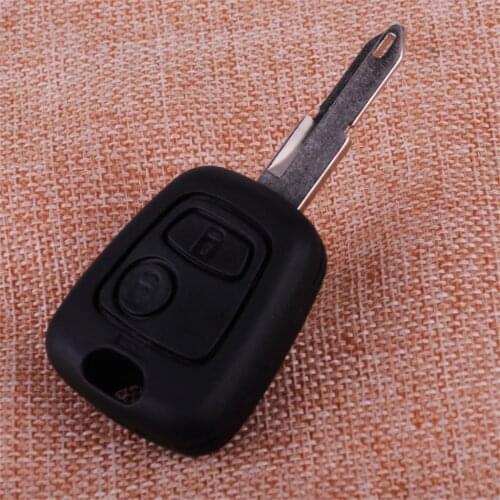 CITALL 2 Buttons Car Remote Key Case Shell Fob with Groove Blade Fit for Peugeot 106 206 306 405