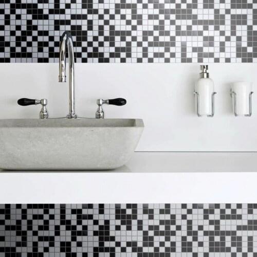 Classic style black & white crystal glass mosaic tile for kitchen backsplash home decoration