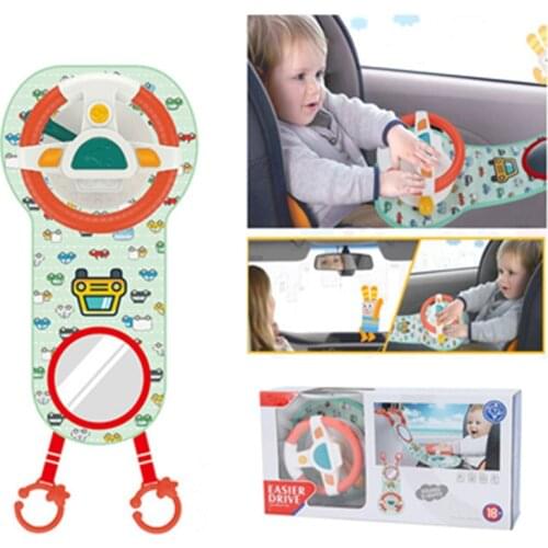 Baby Kids Eletric Simulation Steering Wheel Toy Driving Interactive Musical Educational Car Seat Back For Infant Boys Girls