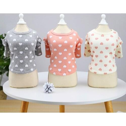 Dog T-shirt Chihuahua Clothes Winter Pet Coat Cute Heart Pajamas Puppy Cat Small Dog Clothing Outfit Garment Warm Dog Costumes