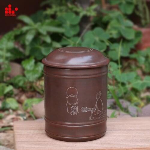 Tea Caddy Ceramic BOERNA 50g Nixing Tea Sealed Jar Original Mine Tea Set Nixing Pottery Box for DaHongPao Customized acceptable