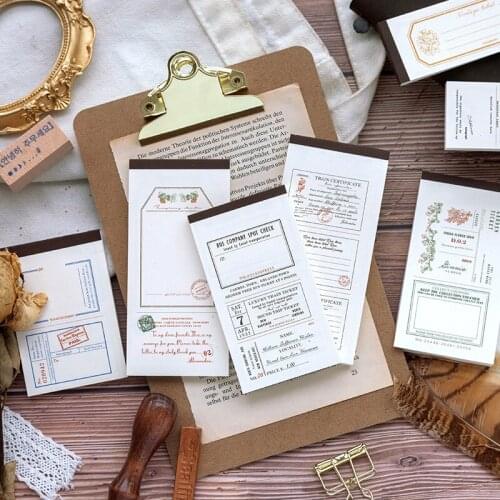 Retro Stamp Collection Frame Material Paper Journal Planner Craft Paper Scrapbooking Vintage Decorative DIY Craft Photo Albums