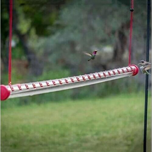 Hummingbird Feeder Transparent Tube with Hole Outdoor Hanging Bird Feeding Pipe Gardening Tools 30cm