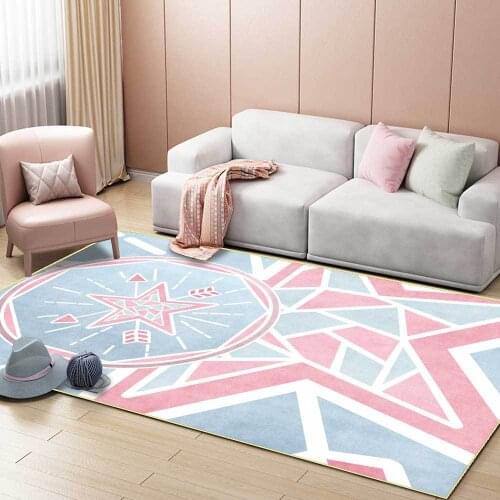 Pink Pentagram 3D Print Carpets For Living Room Bedroom Large Area Rug Kids Play Floor Big Game Room Decor Mat Girl Carpet Child