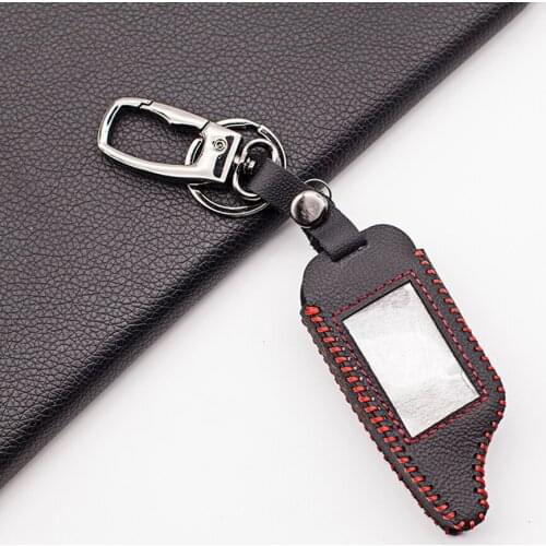 Leather LCD Key Case For Scher Khan Magicar 5 Magicar 6 Two Way Car Alarm M5 M6 Remote Control Cover Keychain Protector Skin