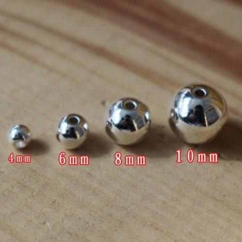 100pcs/lot Tibetan Silver Color Alloy Round Loose Beads 3 4 5 6 8 10mm Loose Charm Beading Findings DIY Bracelet Jewelry Making