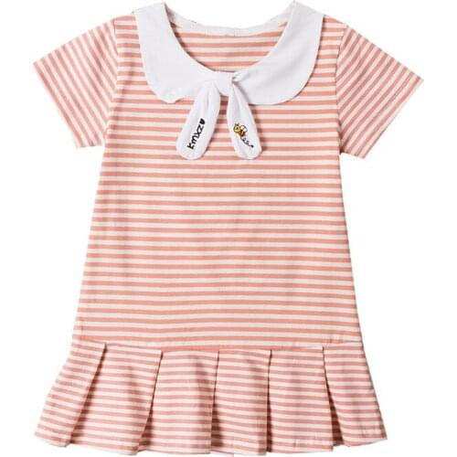 Girls Summer Dress For Baby Girl Casual Dress Striped Summer Dress Sailor Collar Kids Clothes