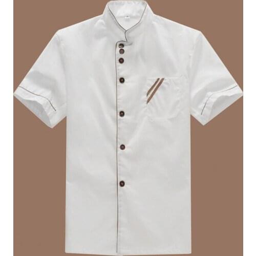 Summer Kitchen Chef Jacket Short Sleeve Hotel Uniform Kitchenware Catering Service Tooling Jacket Workwear Chef Uniform