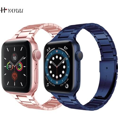 YAYUU Watch Strap For Apple Watch Band 40mm 38mm 42mm 44mm Stainless Steel Business Replacement Straps for iWatch Series 6/5/4/3