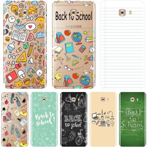 Soft Silicone Phone Case For Samsung Galaxy C5 C7 C8 Book School Yellow Green Black Back Cover For Samsung Galaxy C5 C7 C9 Pro