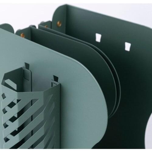 M17F Adjustable Bookend Set Bookends for Heavy Books Non-Slip Metal Bookends Decorative Bookends Book Holder for Offices Home