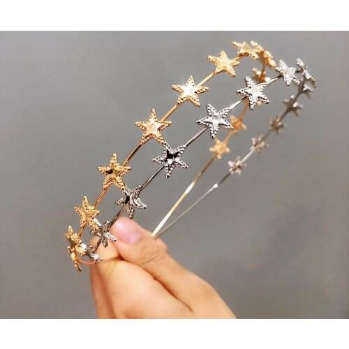 1pc Star Shape Headband Sweet Girl Hairband Sweet Headband Lovely Hair Hoop for Girls Women Hair Bands Metal Headdress Gifts Hot