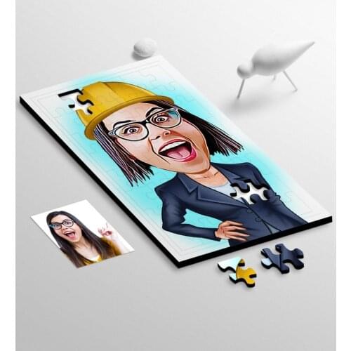 Personalized Women 'S Engineer Cartoon 48 Wooden Puzzle with-1 Reliable Gift Special Design Good Quality Surprise Play Dear