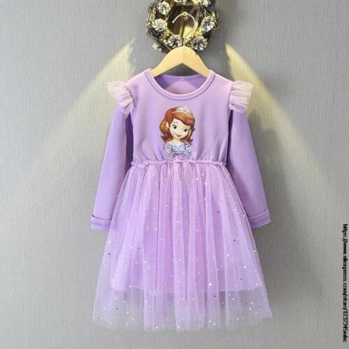 Disney Girl Elsa Princess Dress 2021 Spring Childrens Frozen Dresses Kids Clothes Winter Christmas Strawberry Dress for Girls