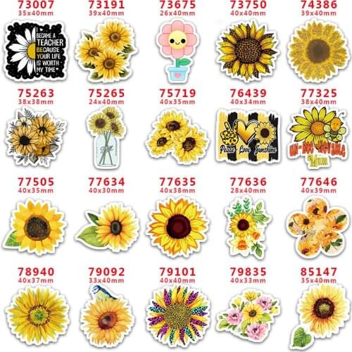 DIY Craft Supplies Sewing Accessories Cartoon Sunflower Printed Planar Resins Mold 10 Pieces. PR-73007