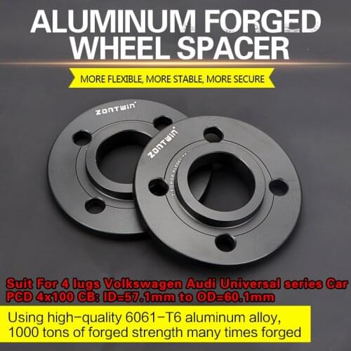 2/4PCS 3/5/8/10/12mm Wheel Spacers Conversion Adapters PCD 4x100 CB: ID=57.1mm to OD=60.1mm suit for 4 lugs VW-Audi Car