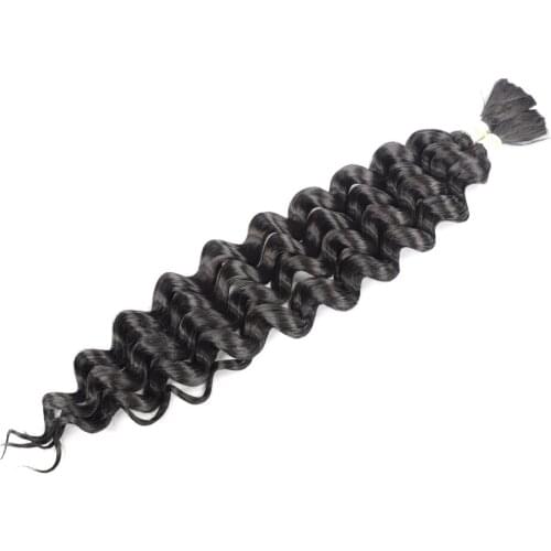 African Synthetic Bulk Hair Bundles Deep Wave Synthetic Weave Bundles Hair Extensions Hair Tresses For Dolls