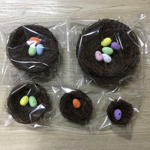 Handmade Bird Nest Artificial Nest with Egg Decorative Bird Nest for Shooting Props Home Decor Photo Props Decorate Birds Nest