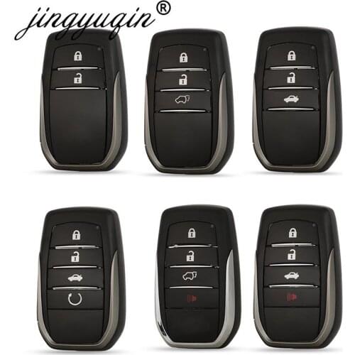 Jinyuqin 2/3/4 Buttons Remote Key Fob Shell For Toyota Fortuner Prado Camry Rav4 Highlander Crown Smart Keyless Case Housing