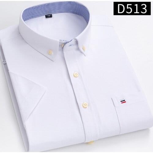 Summer Short Sleeve Men Cotton Shirts Business Regular Fit Plaid Shirts For Mens Casual Office Work Shirt Male Clothes MY522