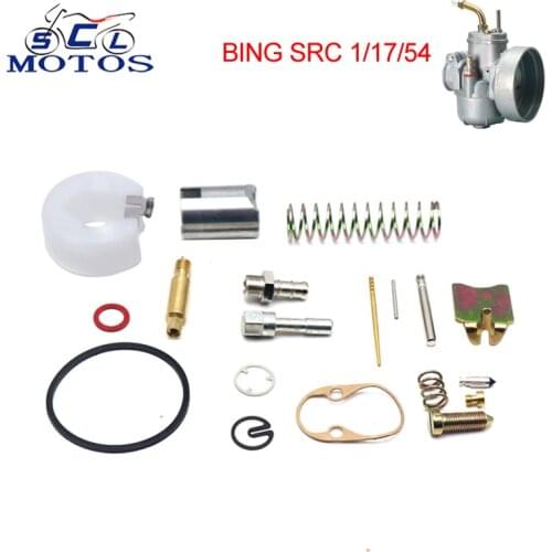 Sclmotos- 17mm Puch Bing Motorcycle Carburetor Carb Repair Kit BING SRC 1/17/54 Repair kit Fit For Moped Scooter Motorbike Race