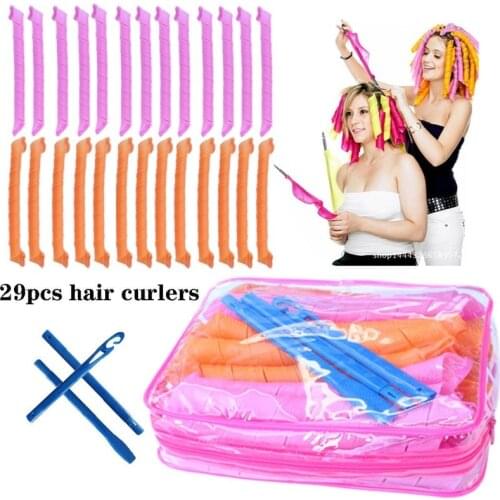 23PC curling wand headband lazy curling iron hair accessories spiral magic curling wand nylon hairdressing tools