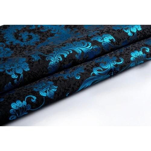 Blue Feathers Brocade Fabric Damask Jacquard Apparel Costume Upholstery Furnishing Curtain Materil patchwork fabric 75cm*50cm