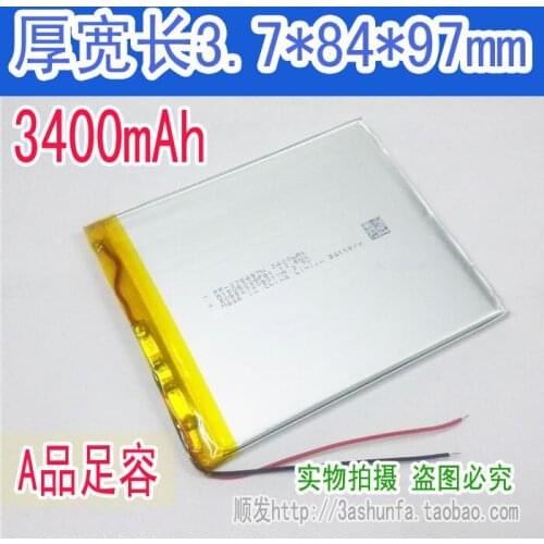 Special 3.7V 378497 tablet battery 3400mAh polymer lithium battery large capacity rechargeable battery Rechargeable Li-ion Cell
