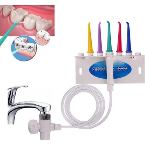 Dental Faucet Oral Irrigator Dental Flosser Portable Toothbrush Heads Water SPA Jet Installation of Faucet Type for Teeth Whiten
