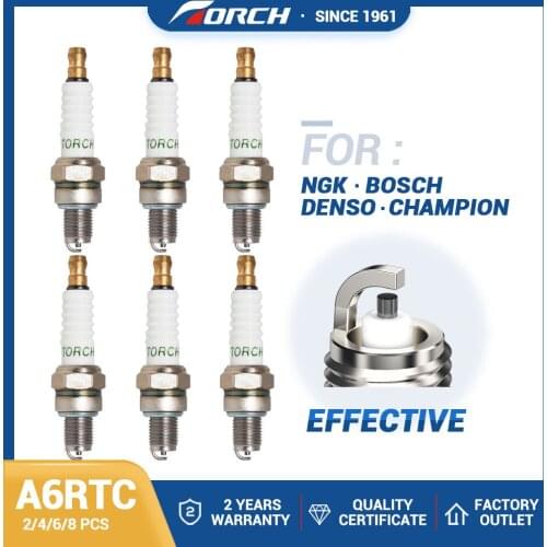 Ignition System Candles for Motorcycle Original TORCH A6RTC Alternative Champion RZ10Y for UR4AS NGK CR6HSA Brisk NAR15YS