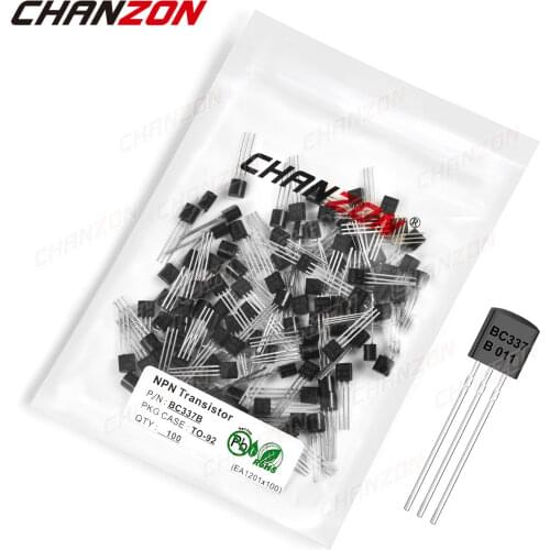 100Pcs BC337B TO-92 NPN Transistor Bipolar Junction BJT Triode Tube Fets BC337 0.8A 50V BC 337B Integrated Circuits