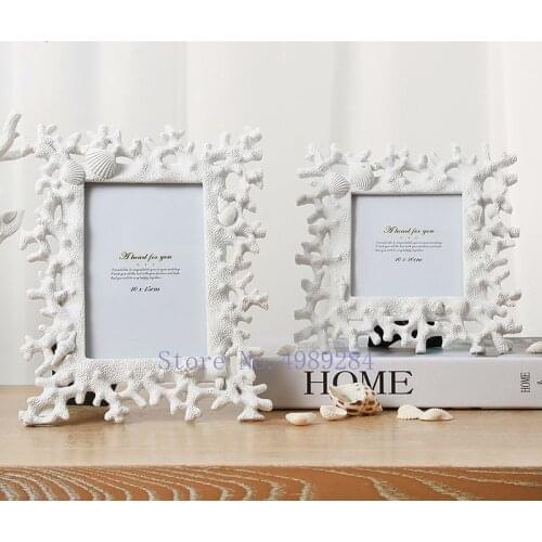 Creative Photo frame Mediterranean style Marine life coral Photo storage display Resin Modern home desktop decoration