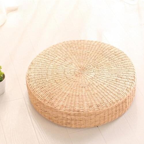 Comfortable Useful Round Straw Weave Handmade Pillow Soft Handmade Pillow Breathable for Home