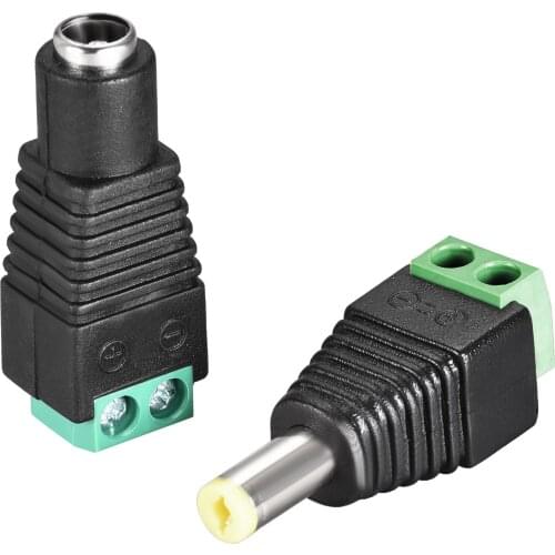 Uxcell 3Pair 5.5x2.1mm DC Power Jack Plug Adapter Connector for LED Strip CCTV Camera Cable Wire Ends