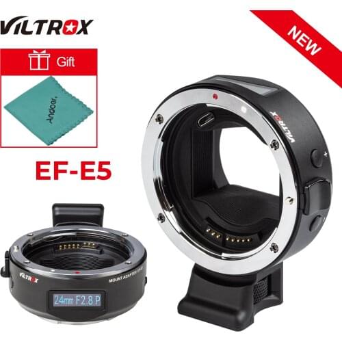 Viltrox EF-E5 Auto Focus Smart Lens Adapter Ring OLED Display Full Frame for Canon EOS EF EF-S Lens to Sony E Mount Camera A7II