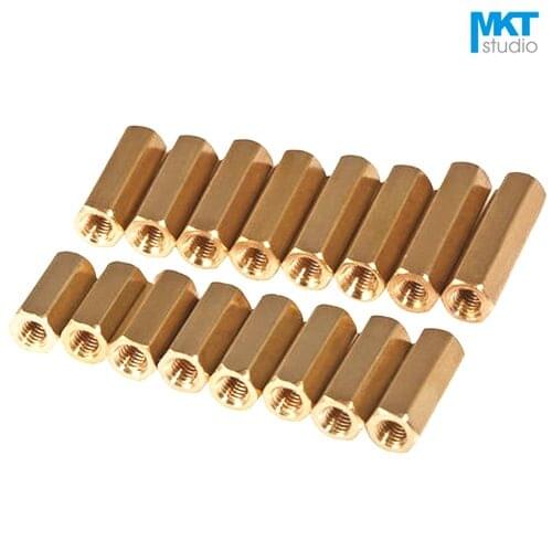 20Pcs M3*4/5/6/7/8/9mm Female Copper Internal Screws Through Hole Pillars Nuts