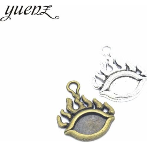 YuenZ 6pcs Alloy Antique Silver color Evil eye Charm For Jewelry Making Necklace Handmade Crafts 27*23mm I160