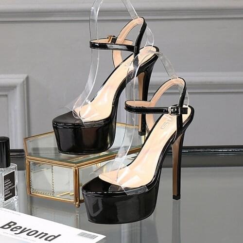 2021 summer new fashion womens sandals 12.5cm thin heel open toe catwalk show high heel 6cm waterproof platform model shoes