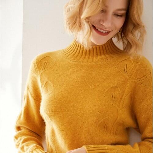 Women Pullovers 100% Pure Wool Sweater Winter New Arrival Turtleneck Jumper Woman Thicken Warm Knitwear Girl Clothes Lady Tops