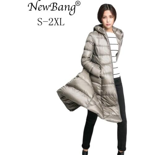 NewBang Brand Long Down Coat Female Lightweight Down Jacket For Women Feathers Coat Winter Windbreaker Warm Parka